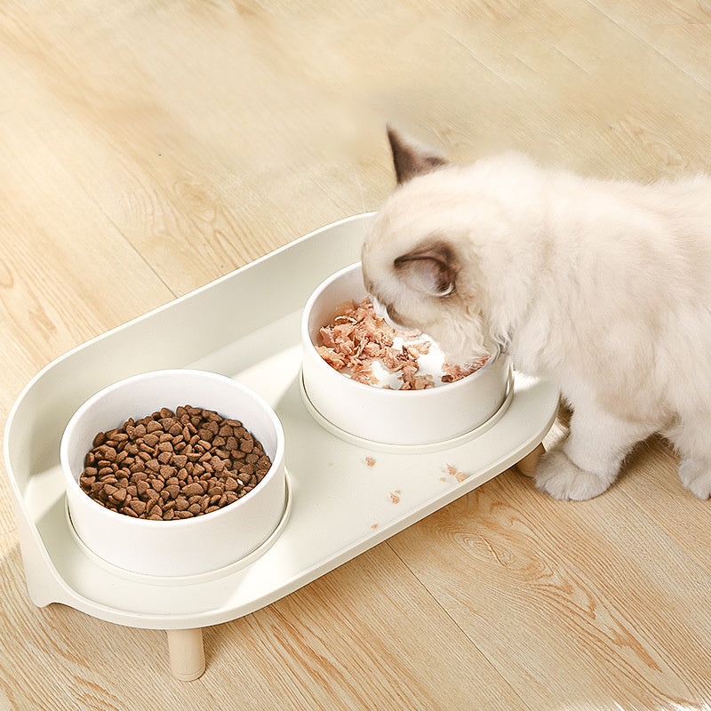 Pet Bowl Tilted Cat Double Protect Cervical Dog Bowl Dish