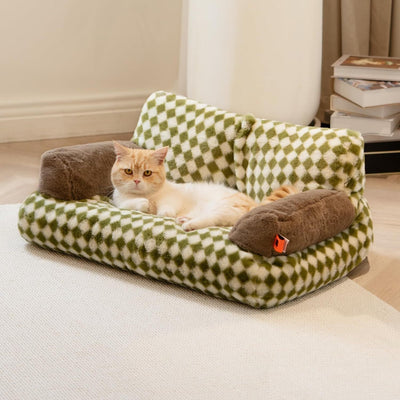 Fluffy Cat Couch  Washable Pet Couch Bed For Cats And Small Dogs