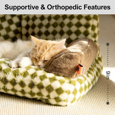 Canapé moelleux pour chat, lit lavable pour animaux de compagnie pour chats et petits chiens 